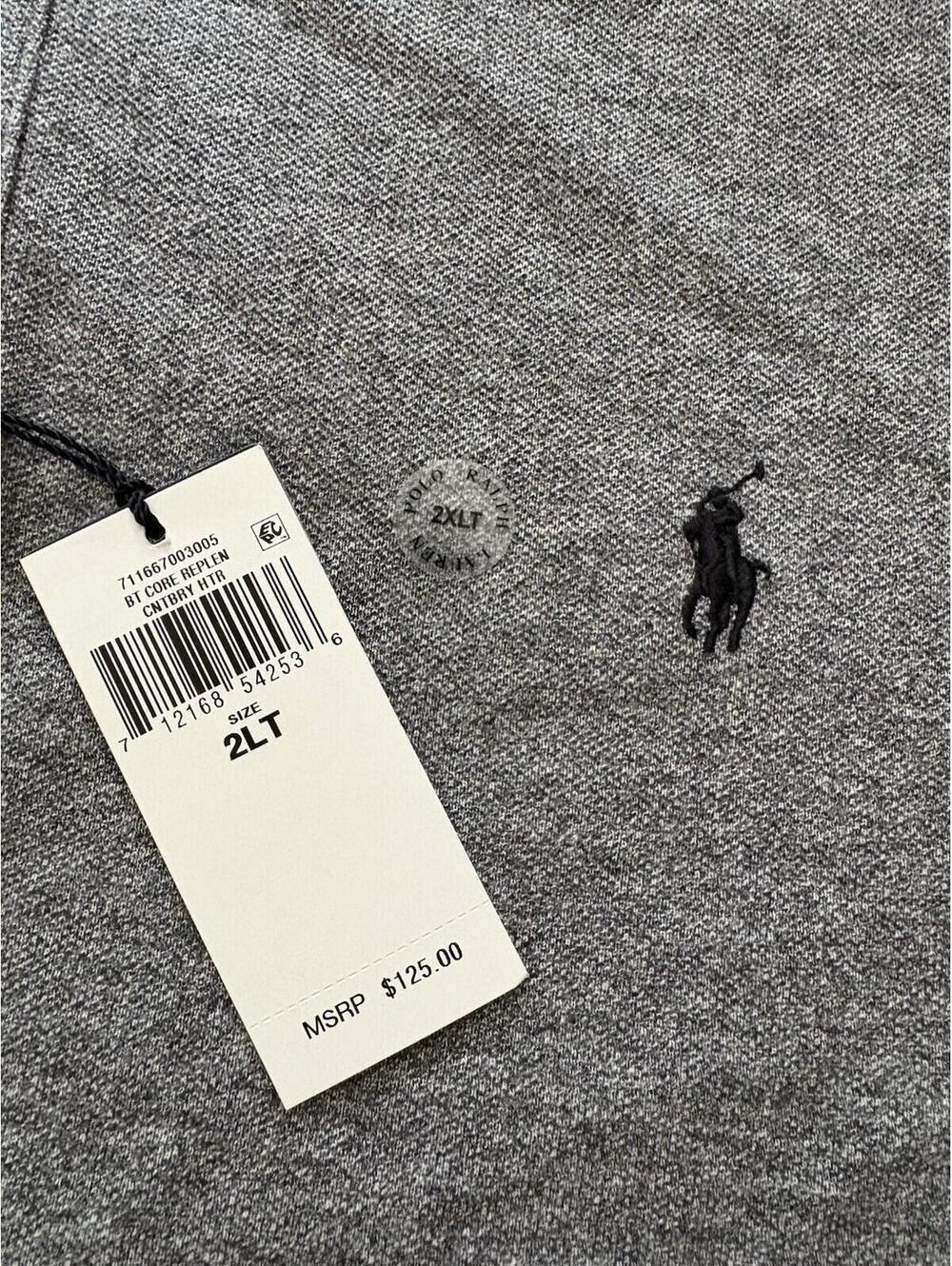 Polo Ralph Lauren Mens Custom Slim Fit Iconic Mesh Polo Shirt Gray 2XLT NWT $125 - Picture 10 of 11